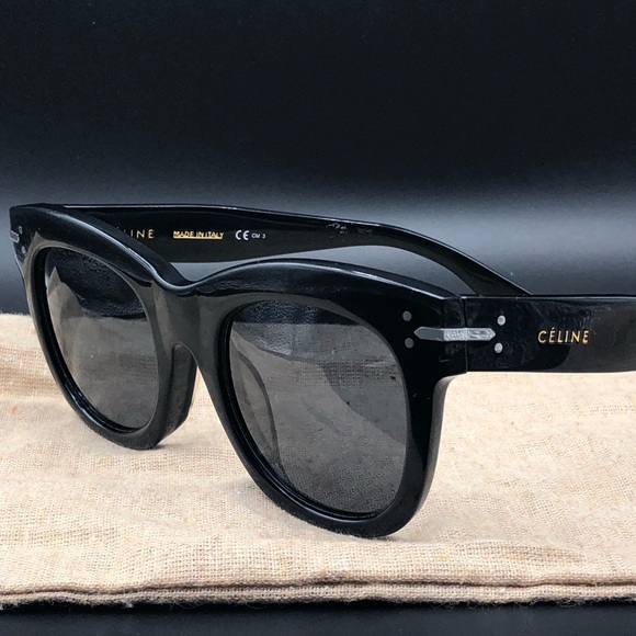 CELINE Sunglasses Oversized Classic Black Dark CL 41083/F/S has scratches - Picture 2 of 11